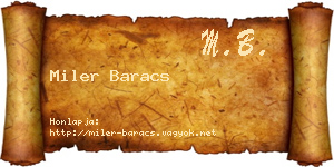 Miler Baracs névjegykártya